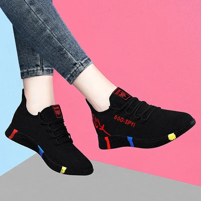 Tenis Feminino 2024 Women Running Shoes Air Mesh Light Soft Sneakers Female Flats Platform Lace Up Casual Shoes Basket Femme