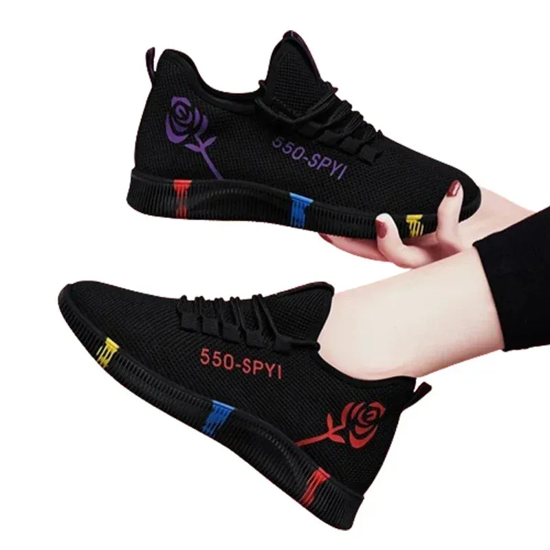 Tenis Feminino 2024 Women Running Shoes Air Mesh Light Soft Sneakers Female Flats Platform Lace Up Casual Shoes Basket Femme