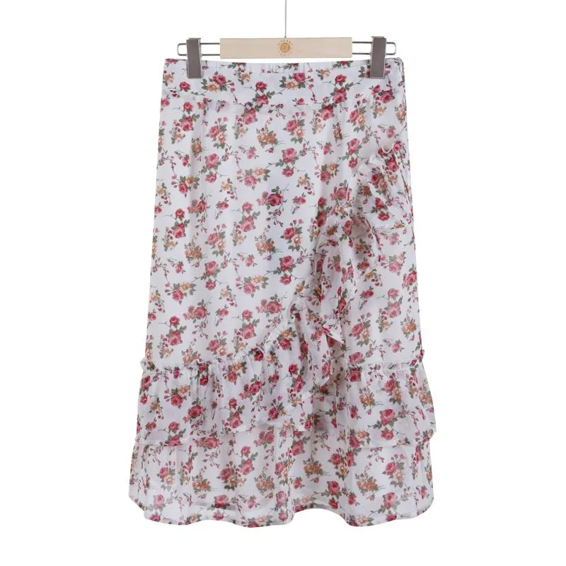 The Marley Floral Wrap Skirt - Rose