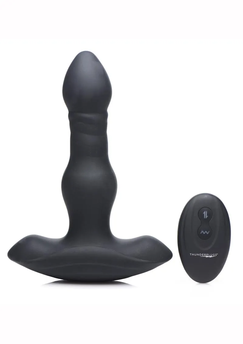 Thunder Plugs Vibrating and Thrusting Silicone Rechargeable Plug with Remote Control