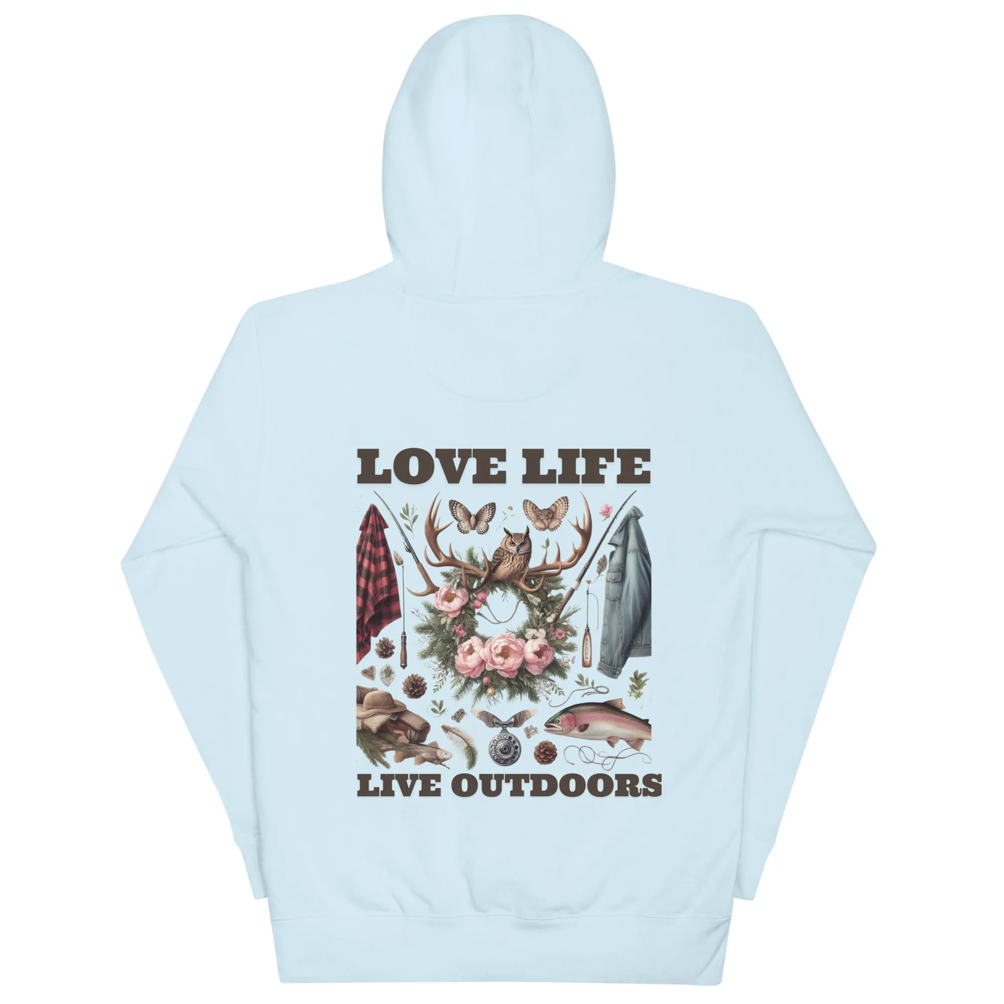 Unisex Hoodie Exclusive Love Life Live Outdoors MRRL & O Print Designs