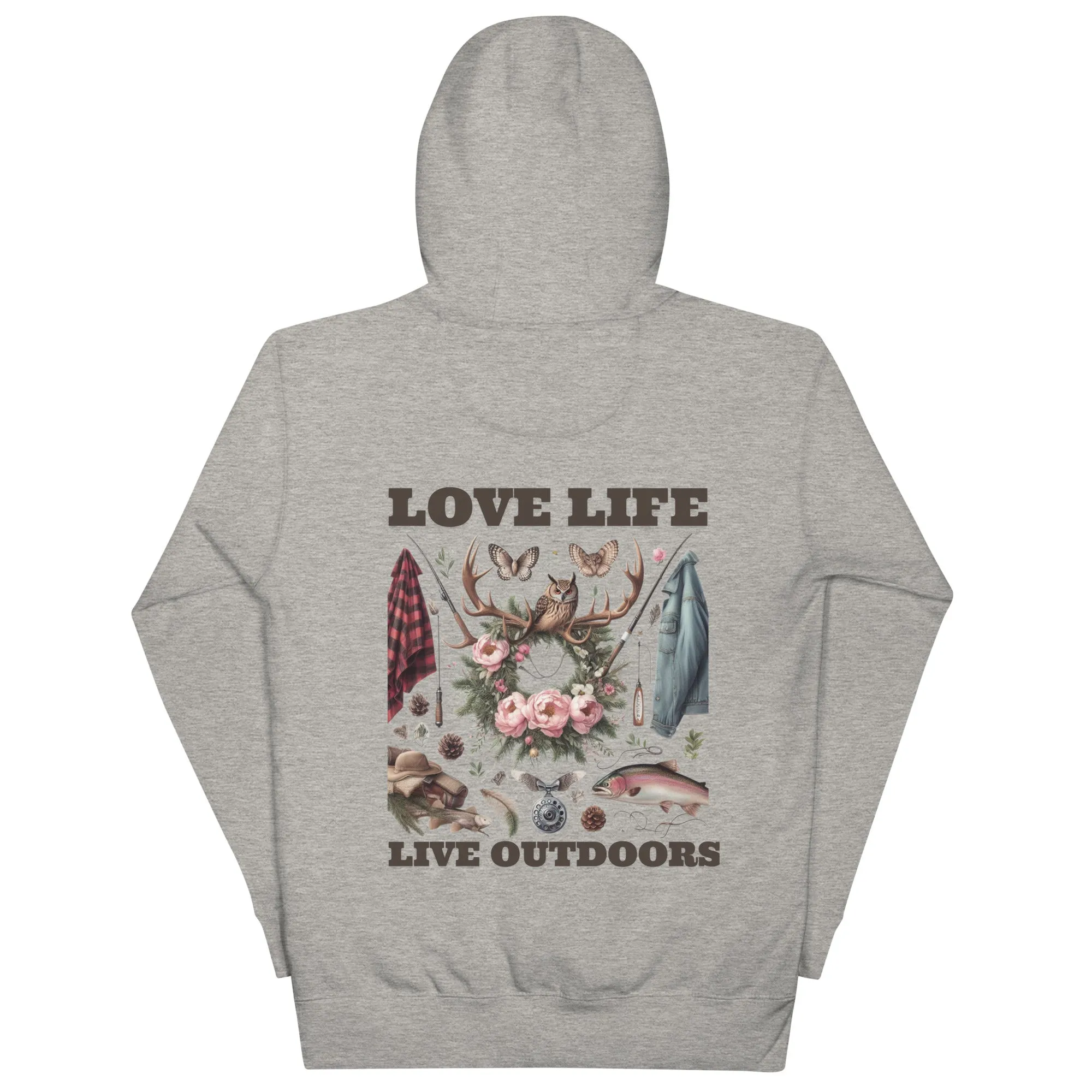 Unisex Hoodie Exclusive Love Life Live Outdoors MRRL & O Print Designs