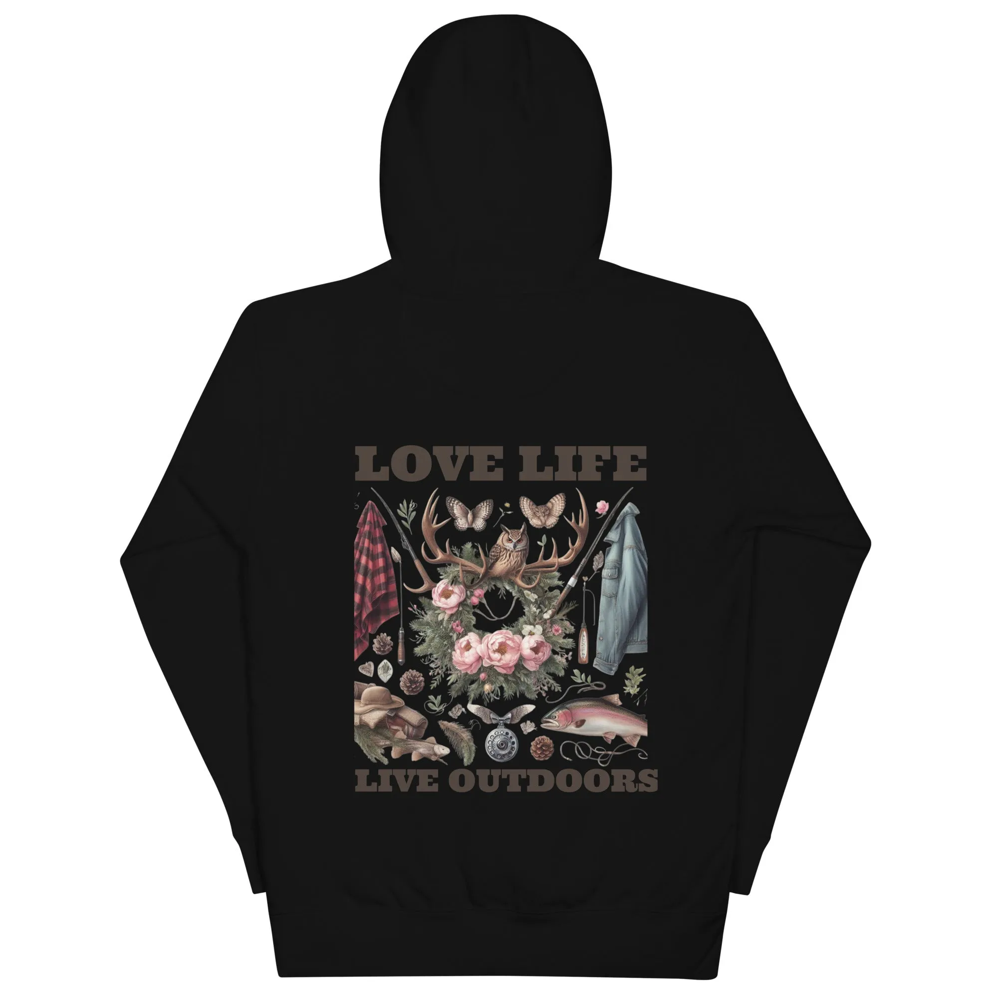 Unisex Hoodie Exclusive Love Life Live Outdoors MRRL & O Print Designs