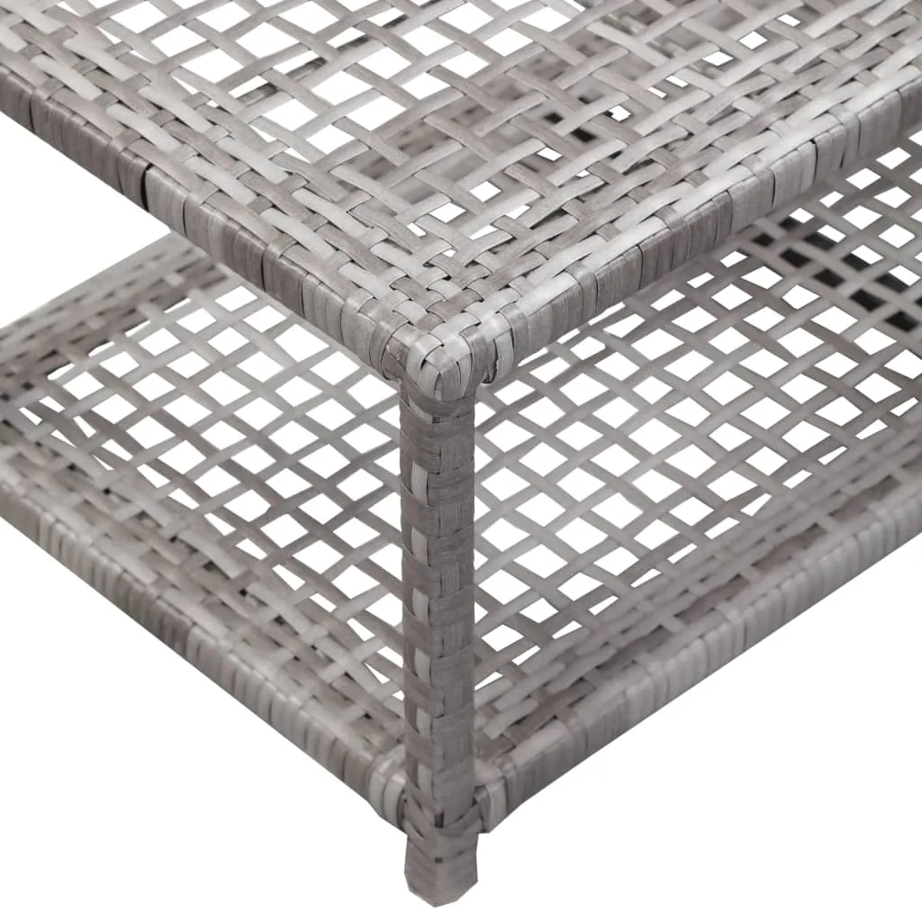 vidaXL Shoe Bench Grey 80x40x30 cm Poly Rattan