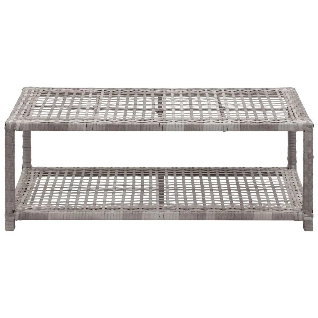 vidaXL Shoe Bench Grey 80x40x30 cm Poly Rattan