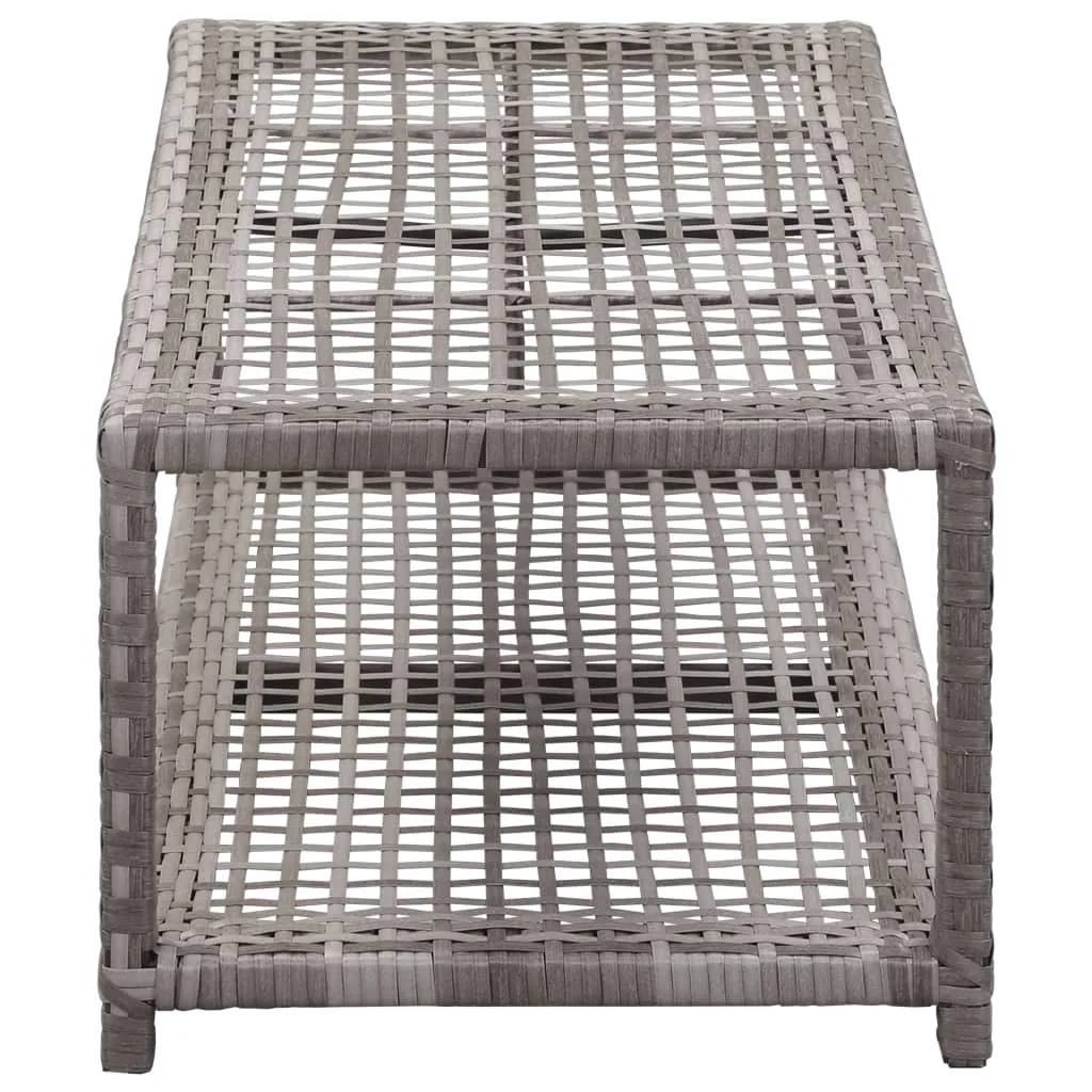 vidaXL Shoe Bench Grey 80x40x30 cm Poly Rattan