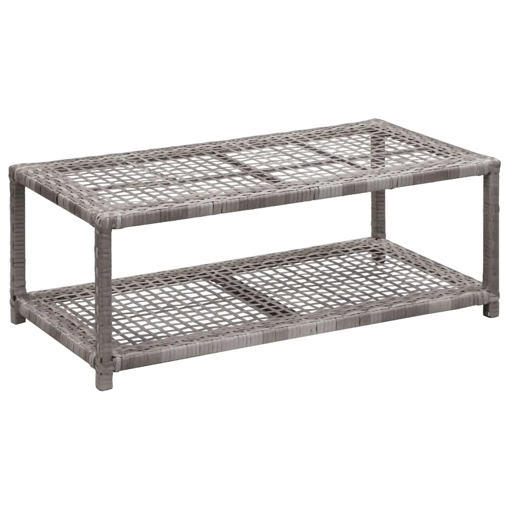 vidaXL Shoe Bench Grey 80x40x30 cm Poly Rattan