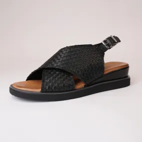 Wendy Black Leather Sandals