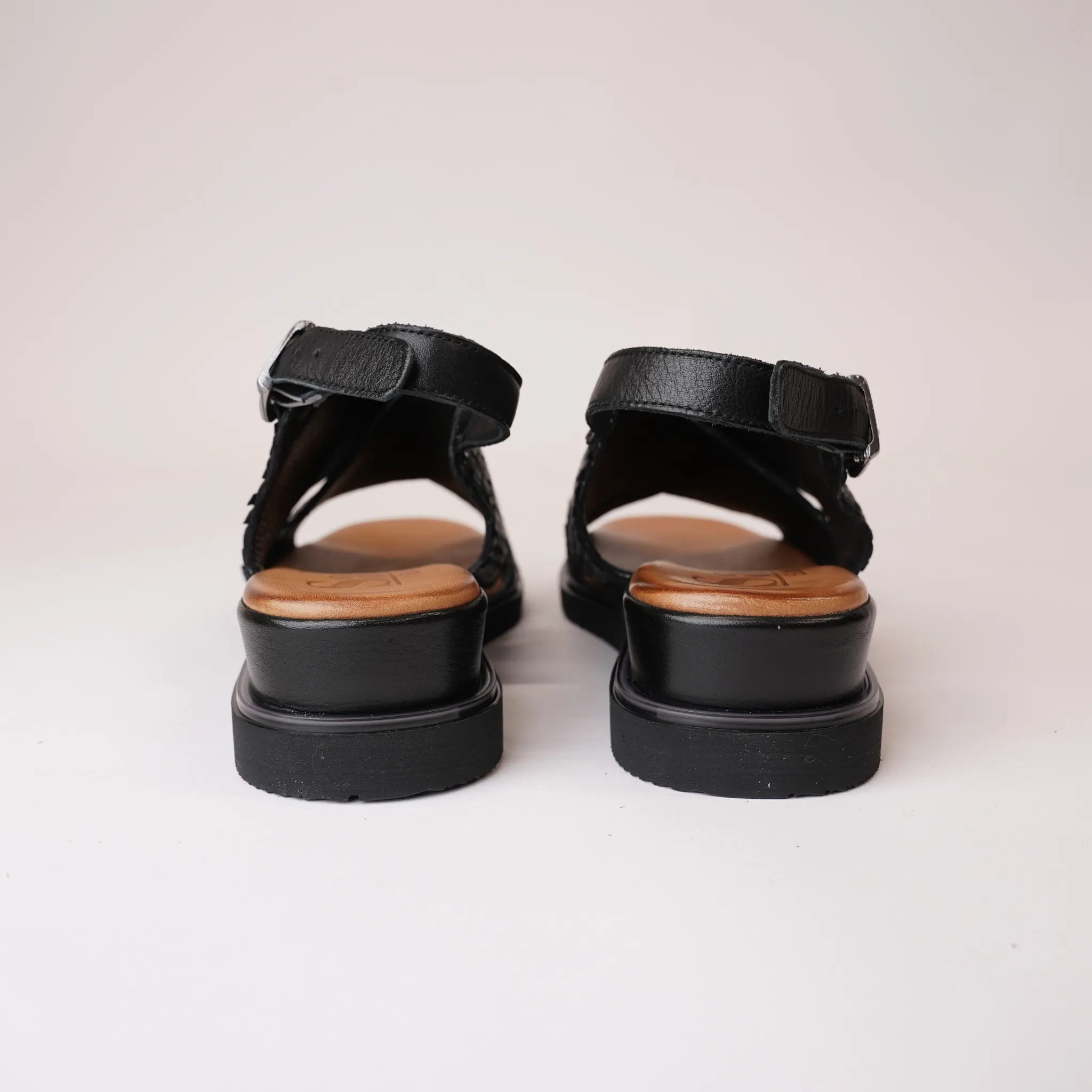 Wendy Black Leather Sandals