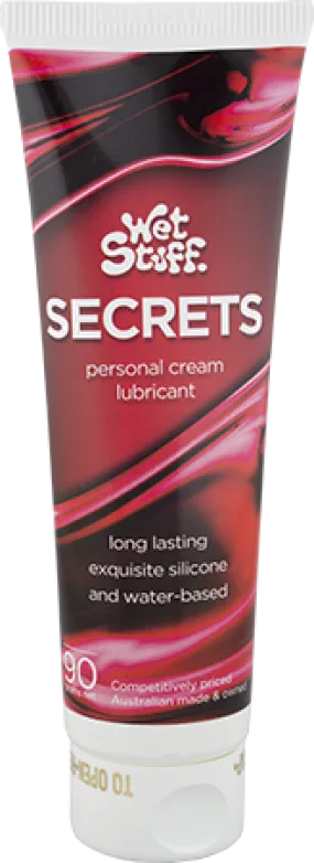 Wet Stuff Secrets Long Lasting Exquisite Silicone and Water Based Lubricant 90g Personal Cream Lubricant