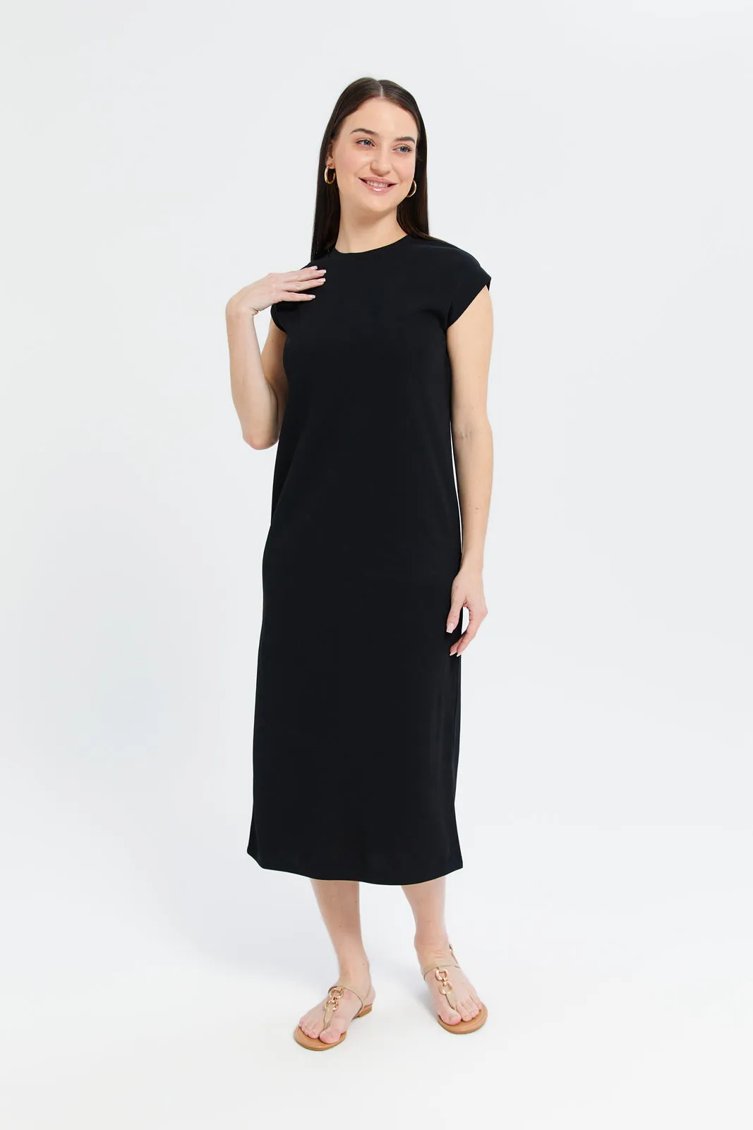 Women Black Midi Dress