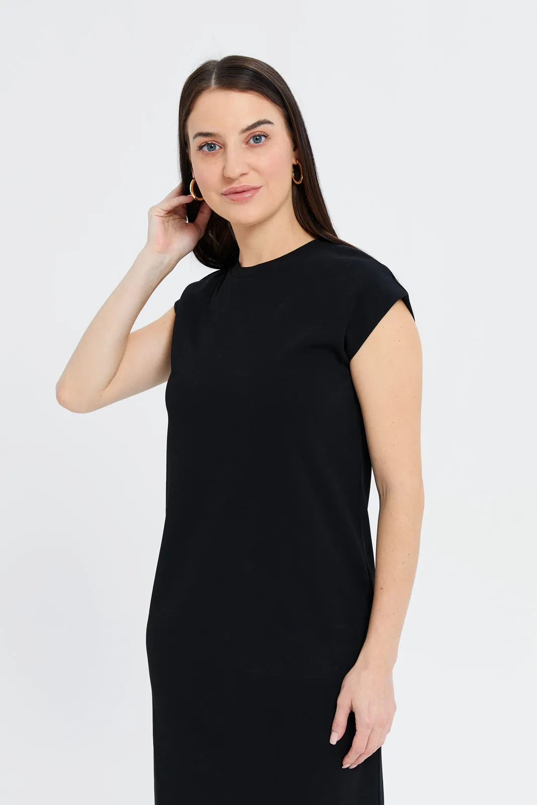 Women Black Midi Dress