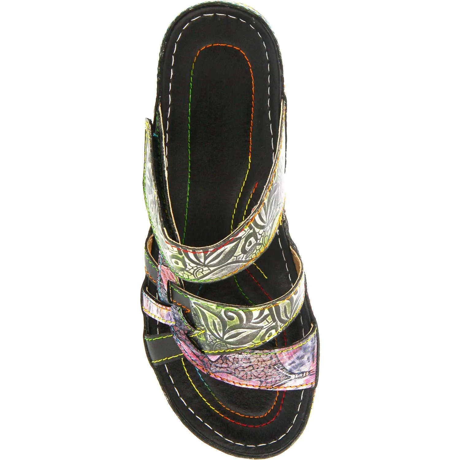 Women's Spring Step Caiman Black Multi Leather